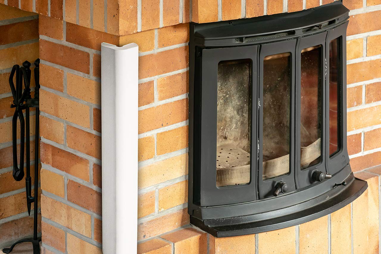UrbanHouse neutral white corner guard blends with walls for discreet protection.