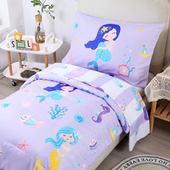 URBONUR mermaid flat sheet pattern adds playful style to nap time and sleep.