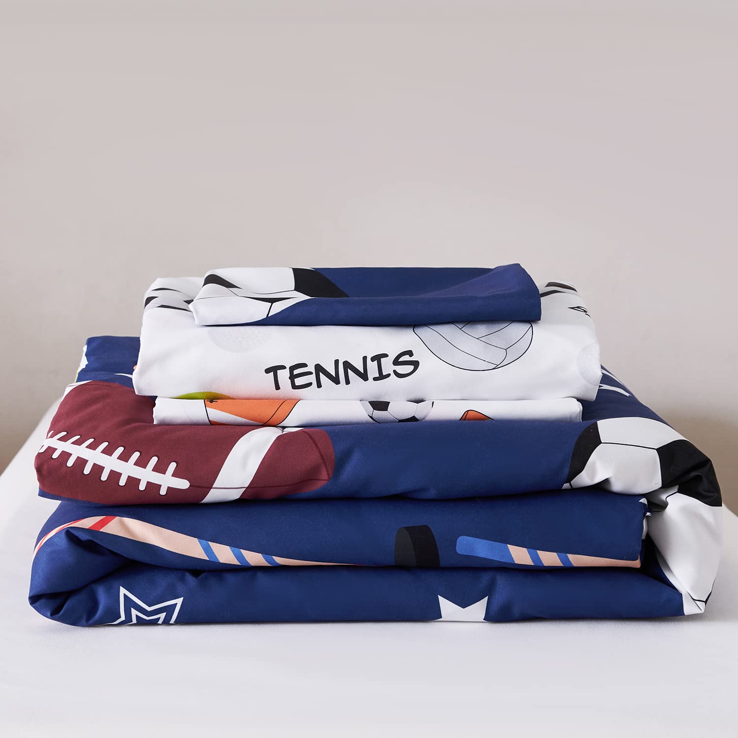 URBONUR football pattern detail adds action-inspired charm to nap time