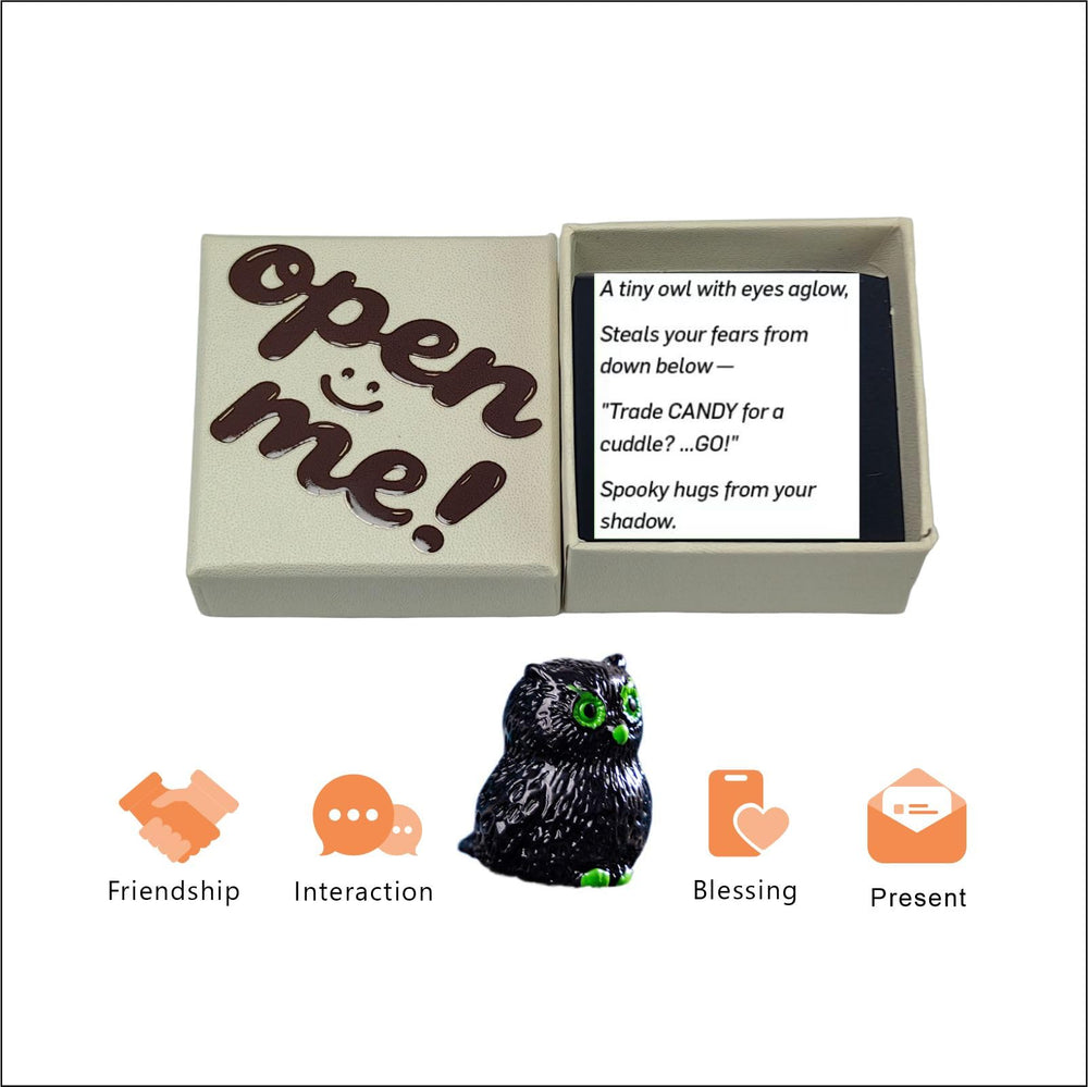 UrLLssMo Owl Figurine with glowing eyes brightens a desk keepsake.