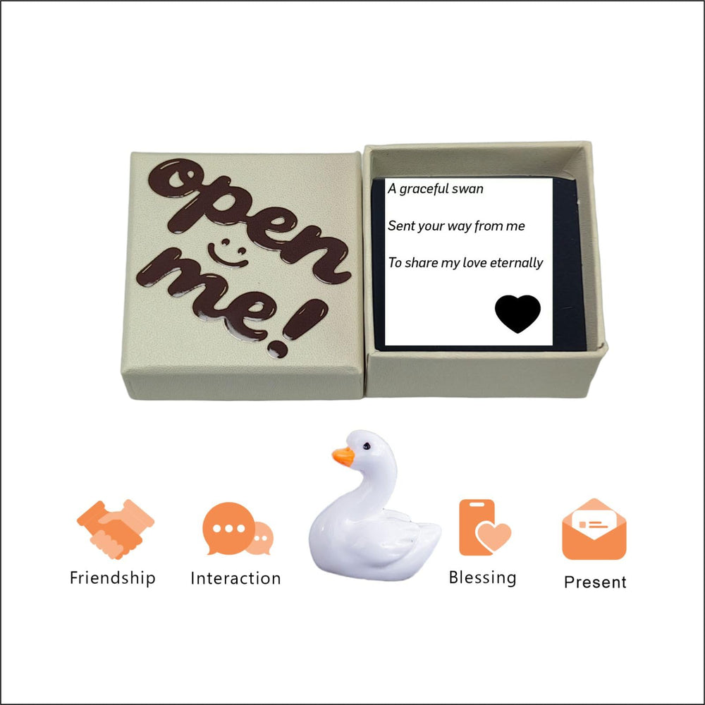 UrLLssMo swan figurine with card, a graceful keepsake