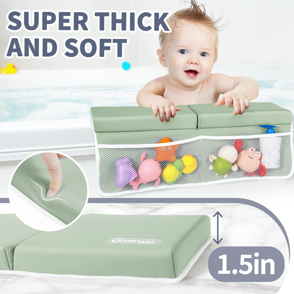 URMYWO anti slip kneeler with toy organizer pocket for bath time