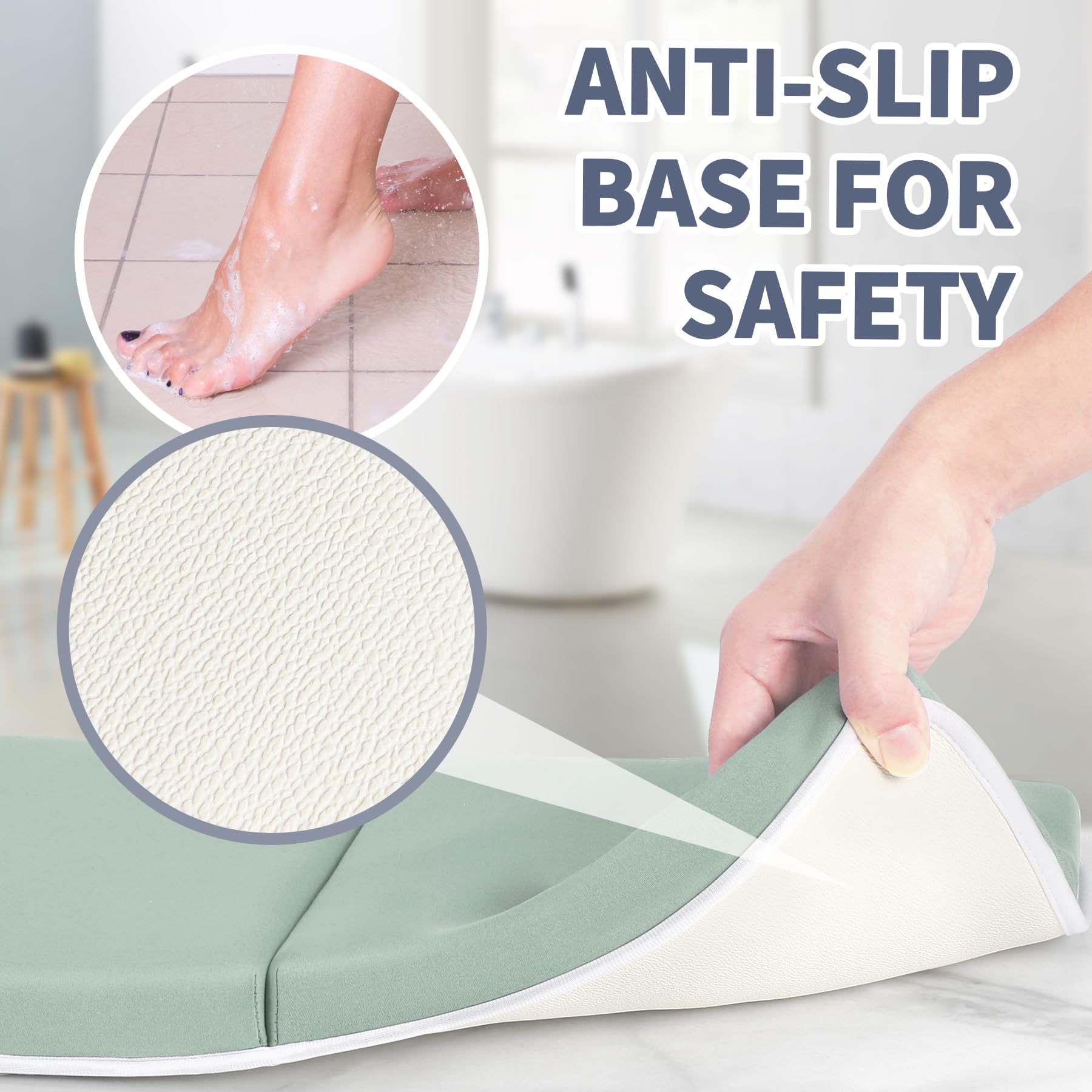 URMYWO quick dry neoprene surface simplifies cleanup after baths