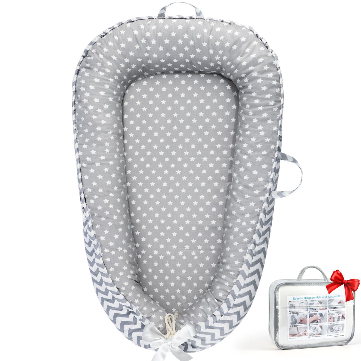 URMYWO baby lounger with 360 bumper for secure tummy time.