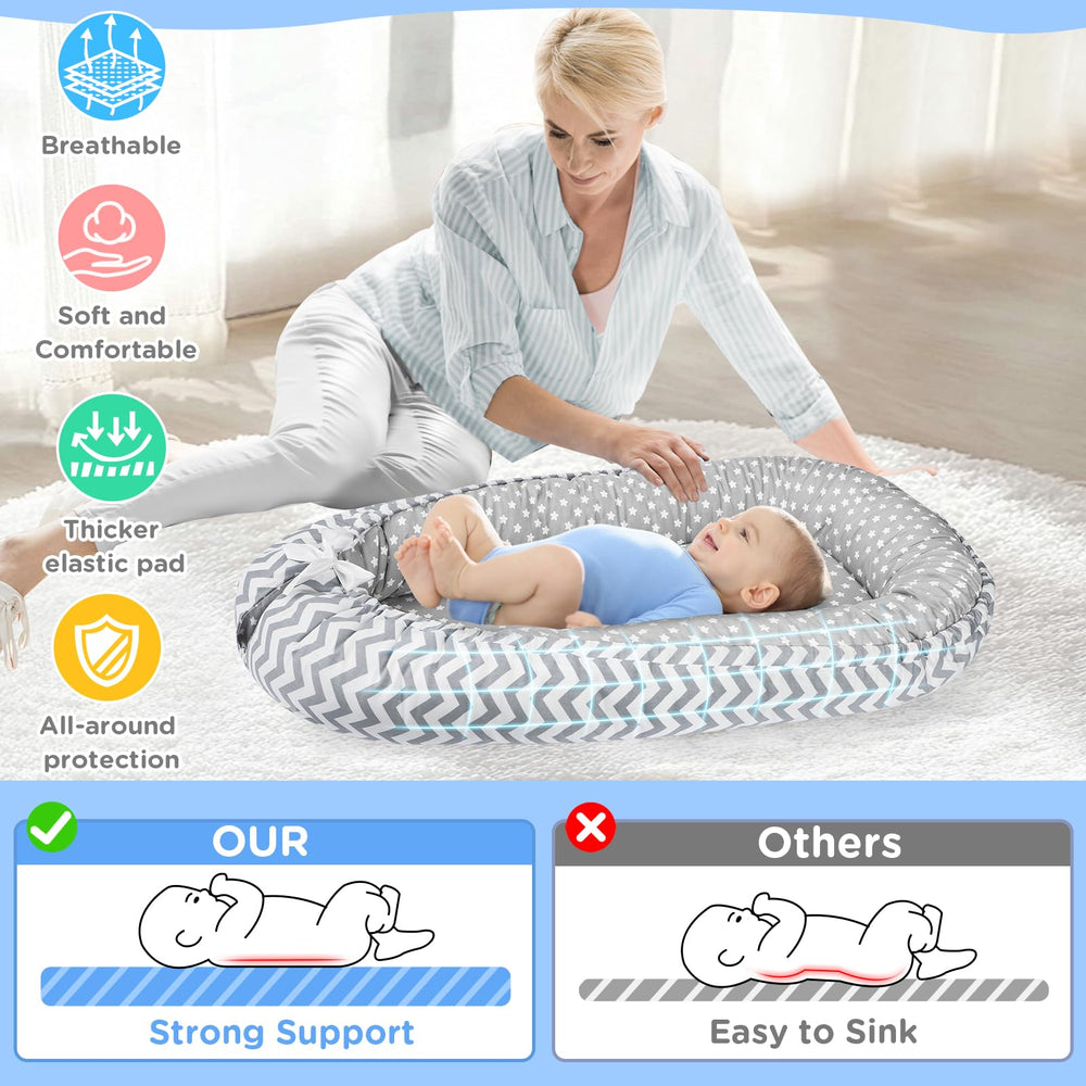 URMYWO lounger illustrating changing-table utility for quick tasks.