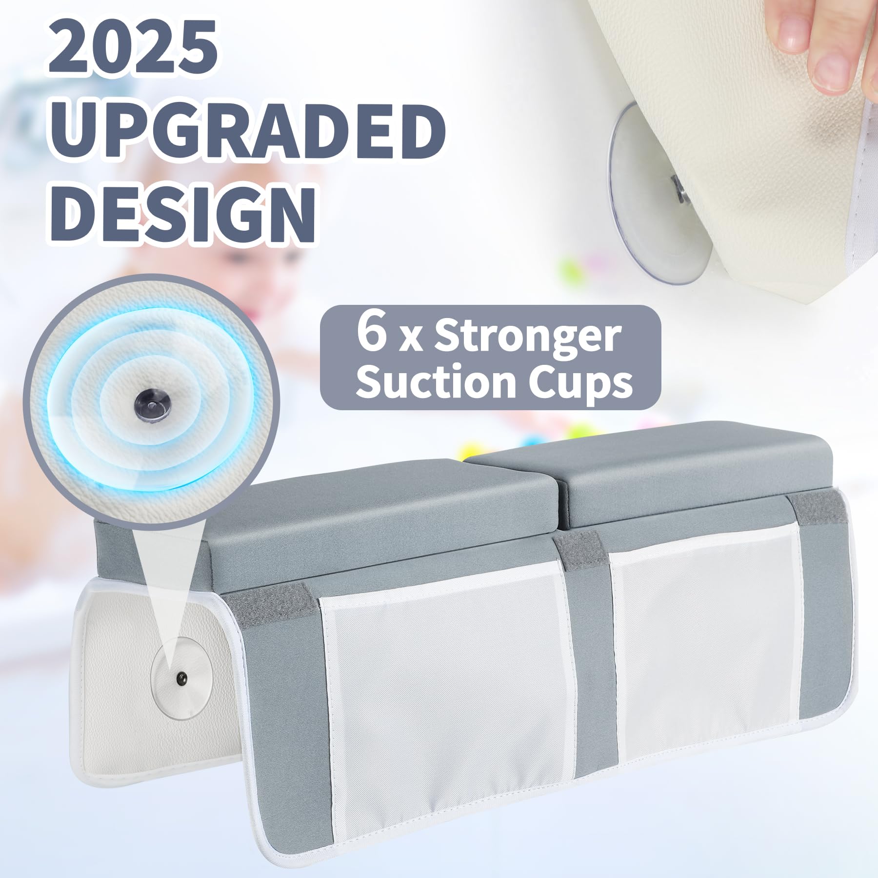 URMYWO bath toy organizer pockets keep essentials within easy reach.