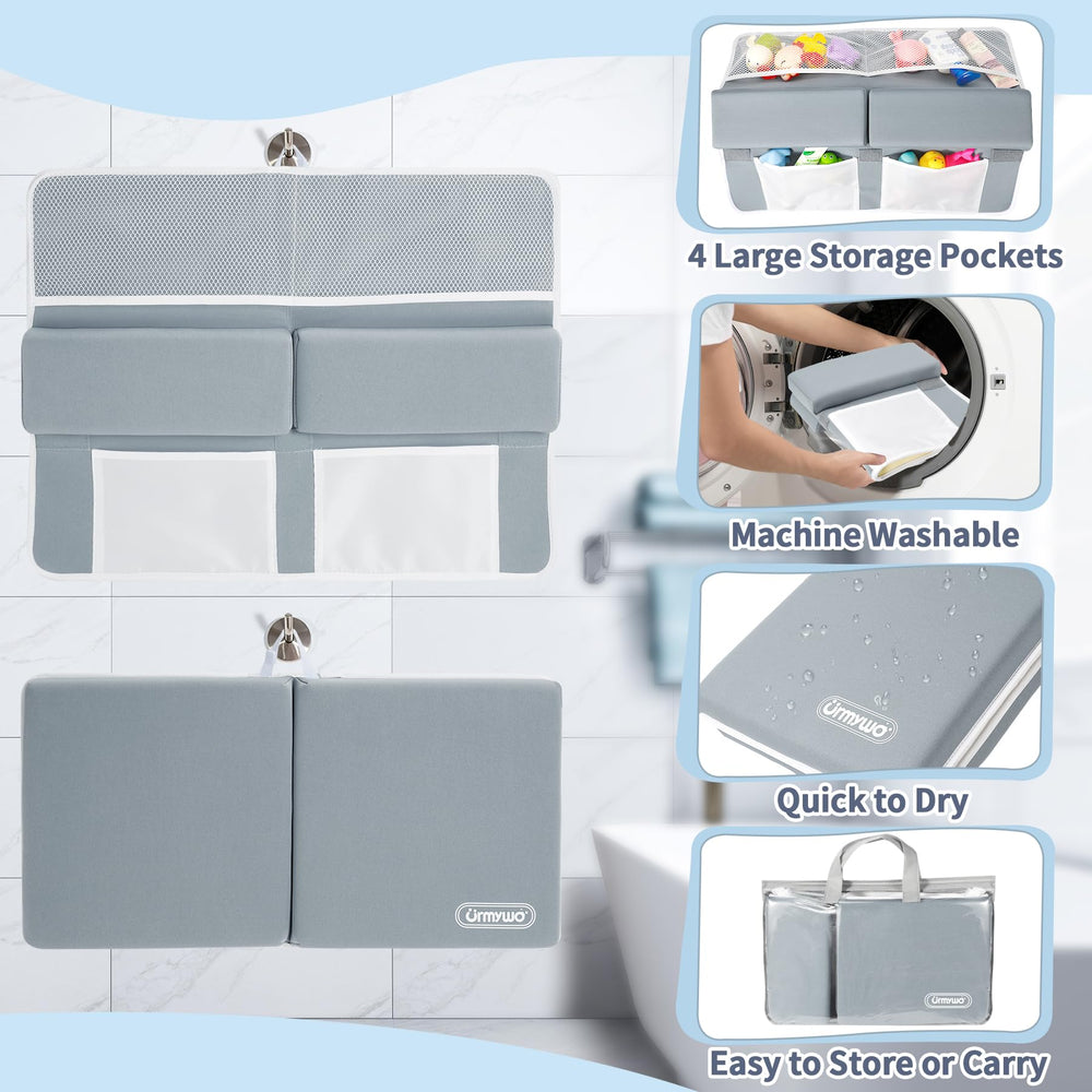 URMYWO ergonomic bath-time support cushions reduce strain during bathing.
