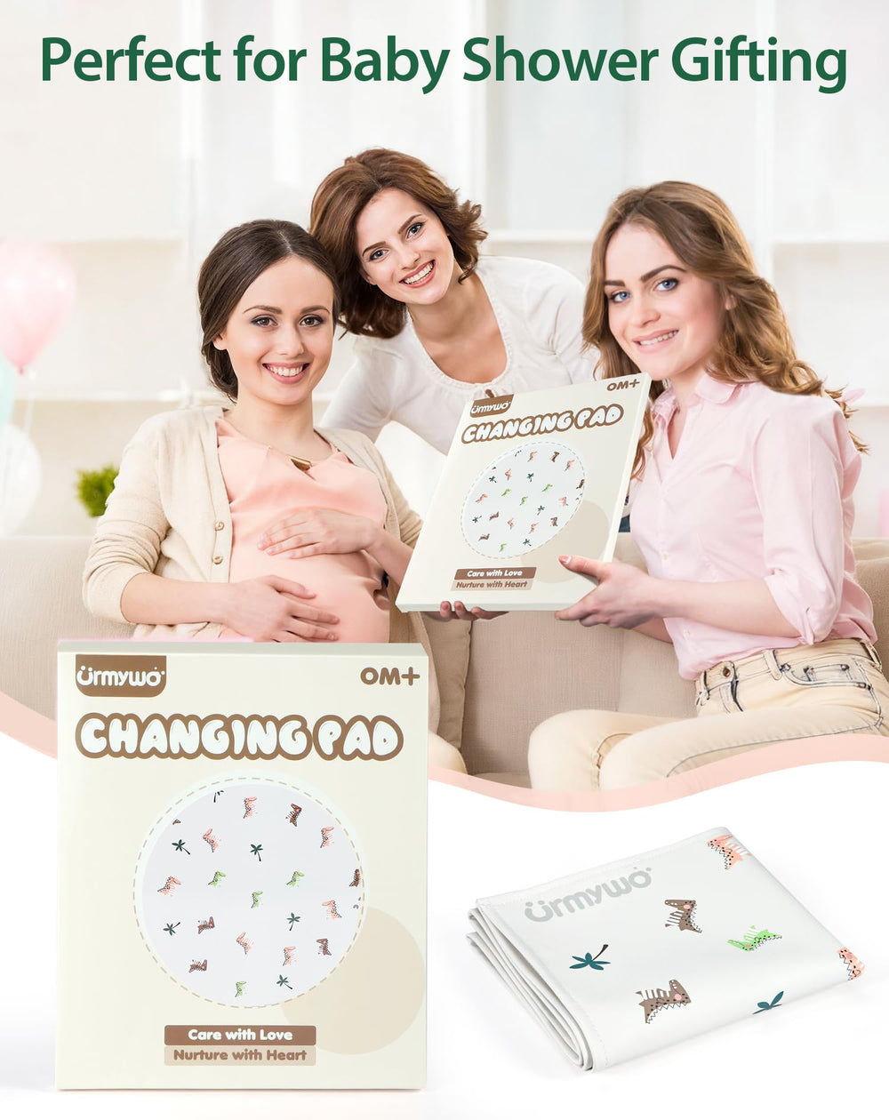 URMYWO soft baby-safe surface enhances comfort during diaper changes.