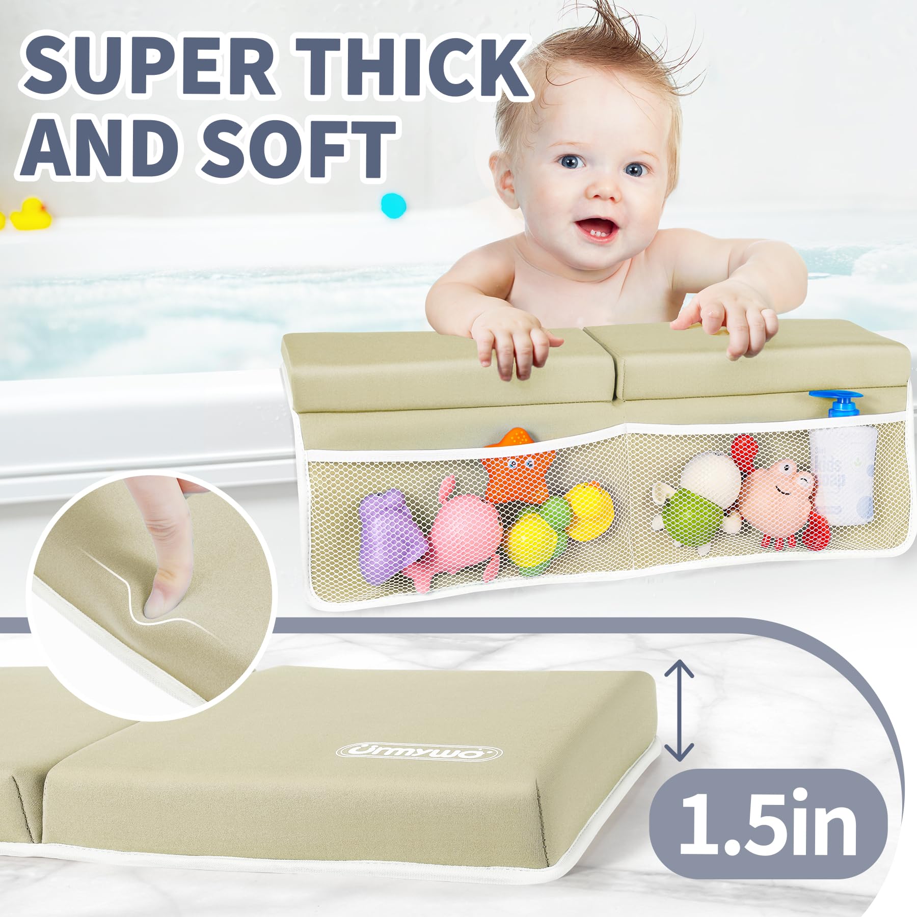 URMYWO suction cups provide stable grip on tub walls for safe baby baths.
