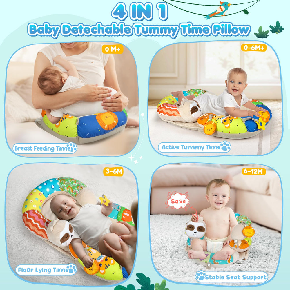 URMYWO detachable C-shaped pillow supports baby during tummy time