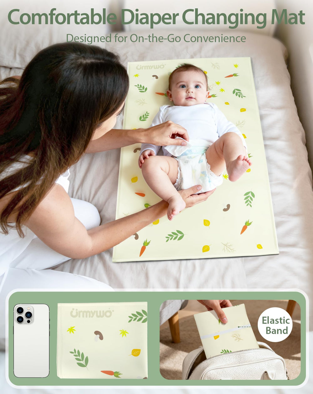 URMYWO wipe-clean surface makes quick hygiene simple after diaper changes.