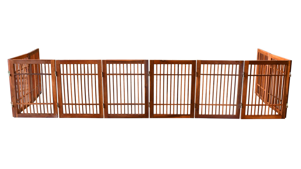 Urnporium wooden gate adds decor while keeping pets secure.