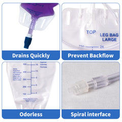 Urosagan nephrostomy bag 750ml with tubing connection for secure catheter link.