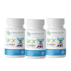 UROX Junior bottle-front showing kid-friendly bladder support formula