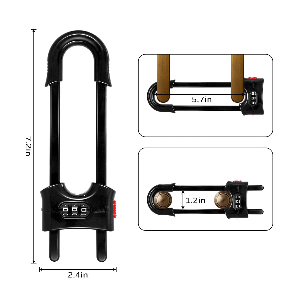URYAZO lock secured on a refrigerator door for kitchen safety.