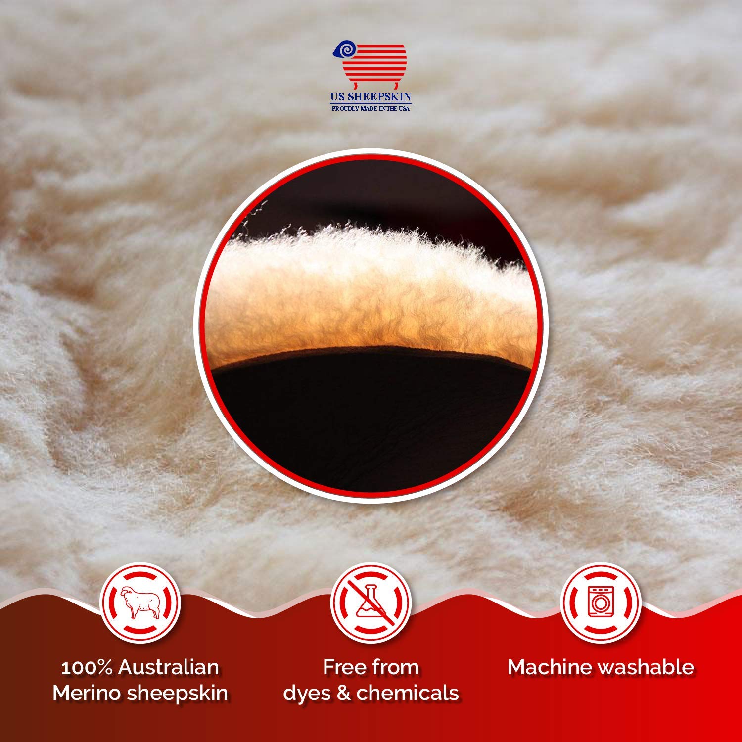 US Sheepskin Medical Pelt Pad demonstrates moisture-wicking surface in use.