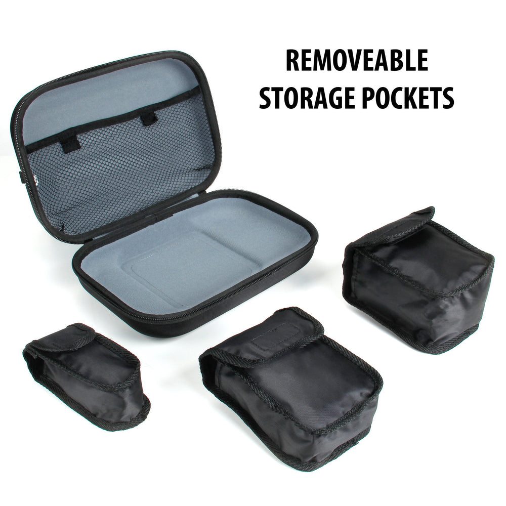 USA Gear case interior with removable pouches for easy travel organization
