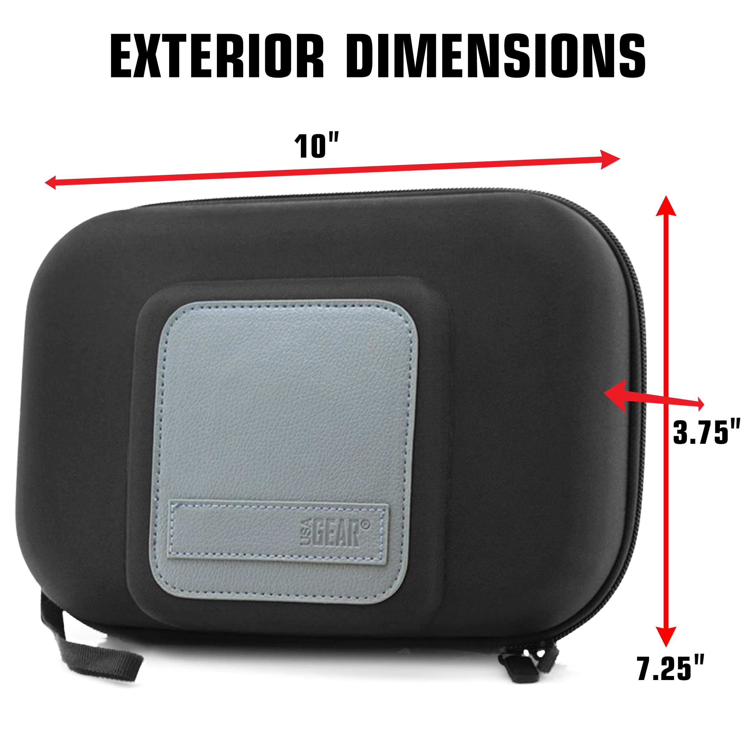 USA Gear case soft felt lining prevents scratches during transport