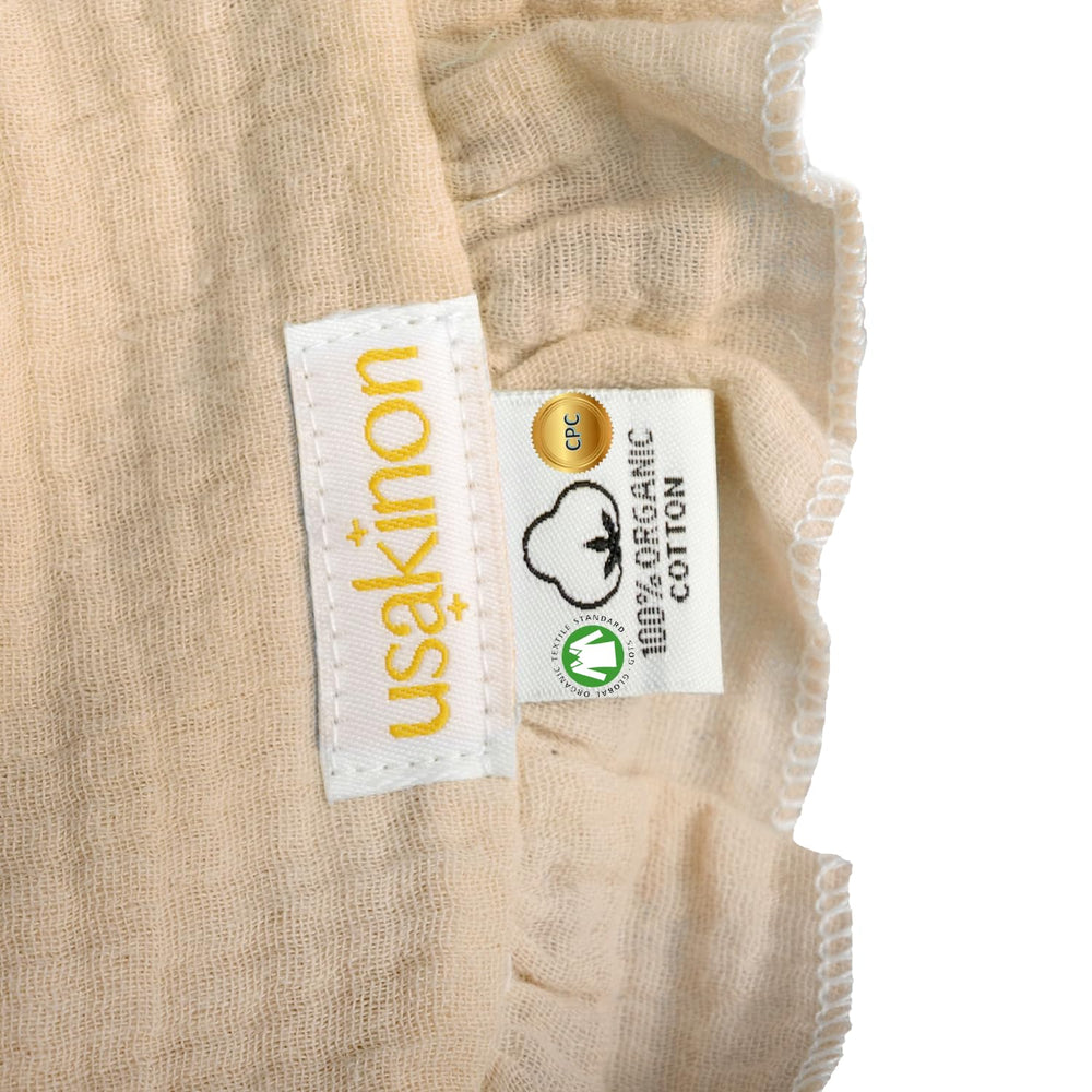 usakinon safe bib CPC GOTS certified for toxin-free daily use.