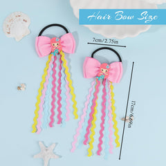 Usakinon Mermaid Bows elastic hair tie keeps delicate hair secure.