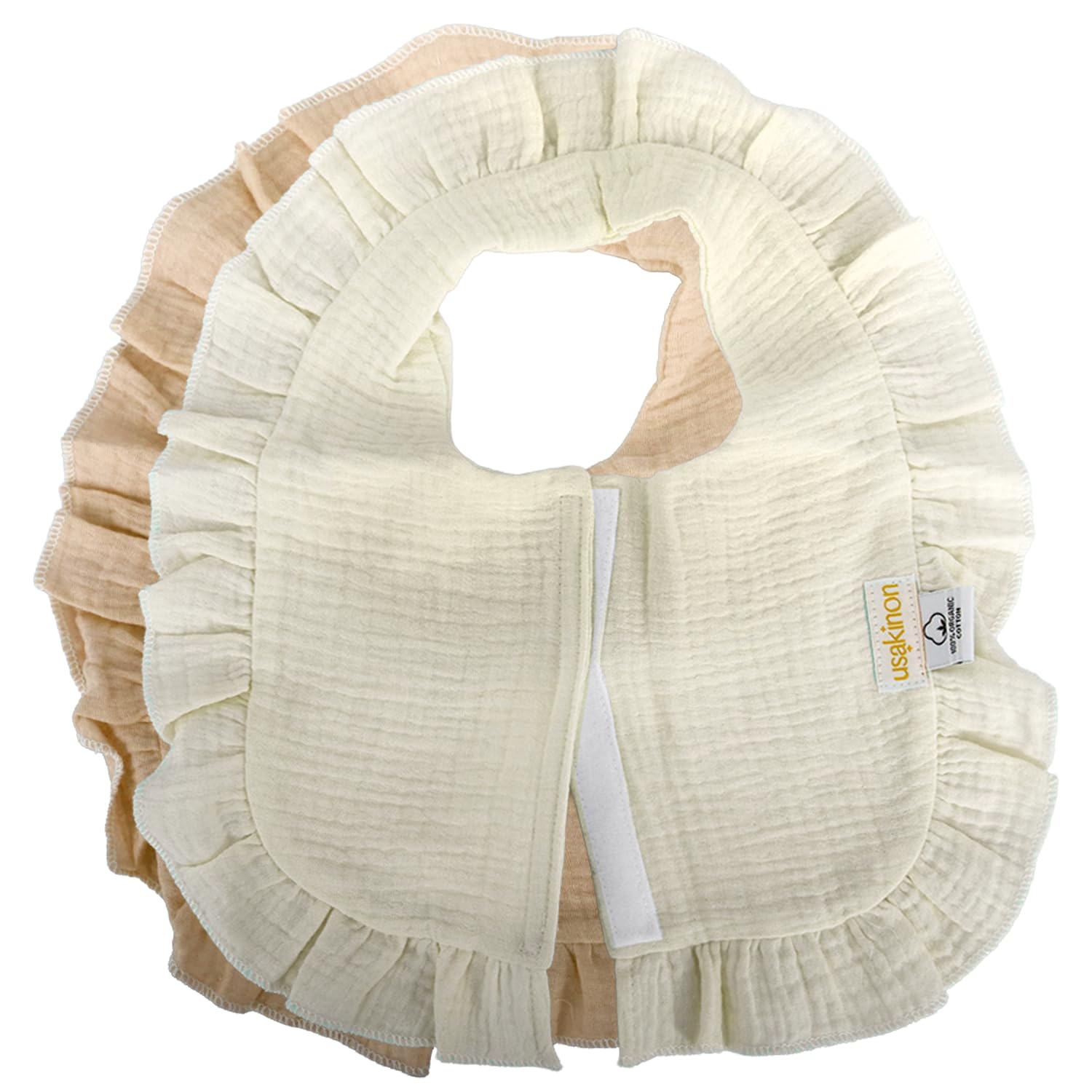 usakinon muslin bib drool absorbent keeps sensitive skin dry through teething sessions.