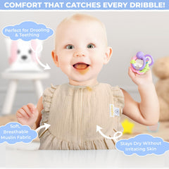 usakinon bib ruffle pastel design adds cute style to daily feeding and messes.