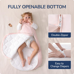usbettas 2.5 tog baby sleep sack back view for all-night warmth and easy diaper changes.