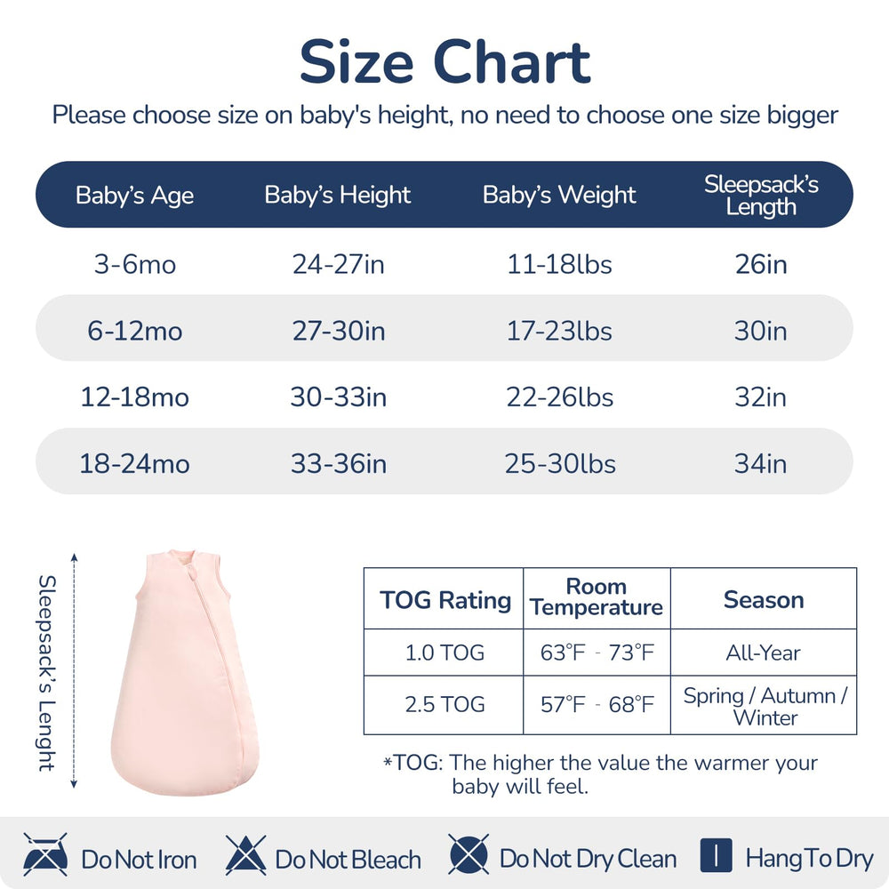 usbettas 2.5 tog sleep sack temperature strip changes color with baby warmth.