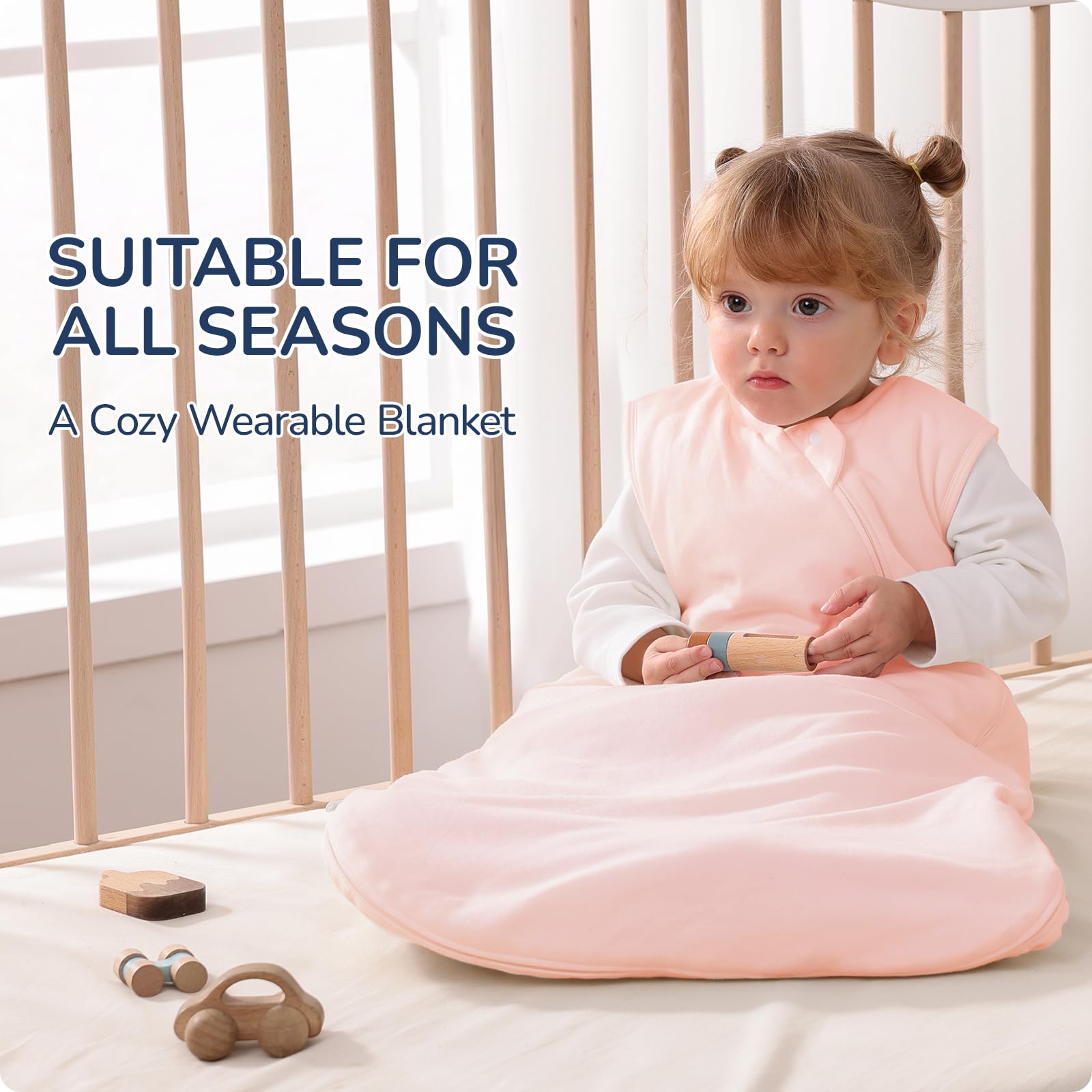 usbettas 2.5 tog sleep sack thermostatic technology balances warmth for comfortable sleep.
