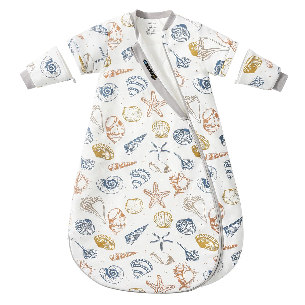 Usbettas baby sleep sack ocean front view showing cozy warmth for cold nights.