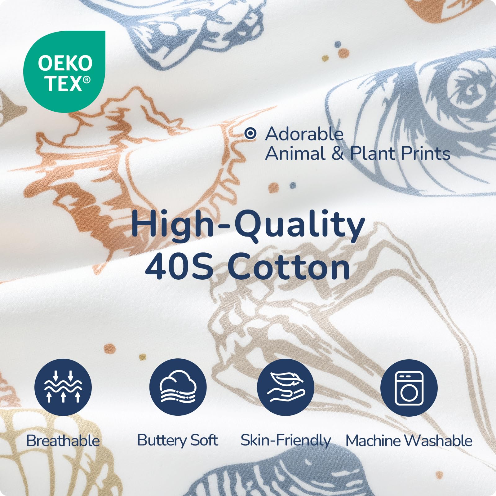 Usbettas sleep sack ocean machine washable for easy care.