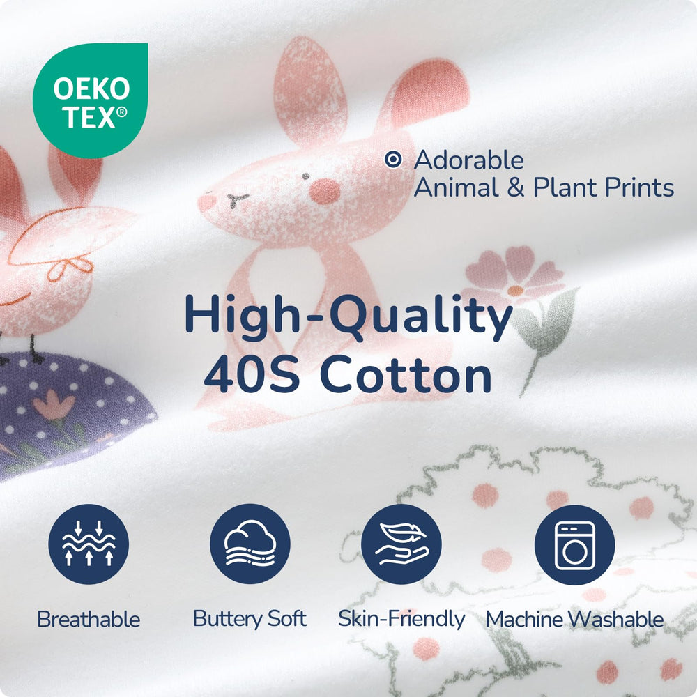 usbettas breathable cotton fabric keeps little one cool and comfortable.