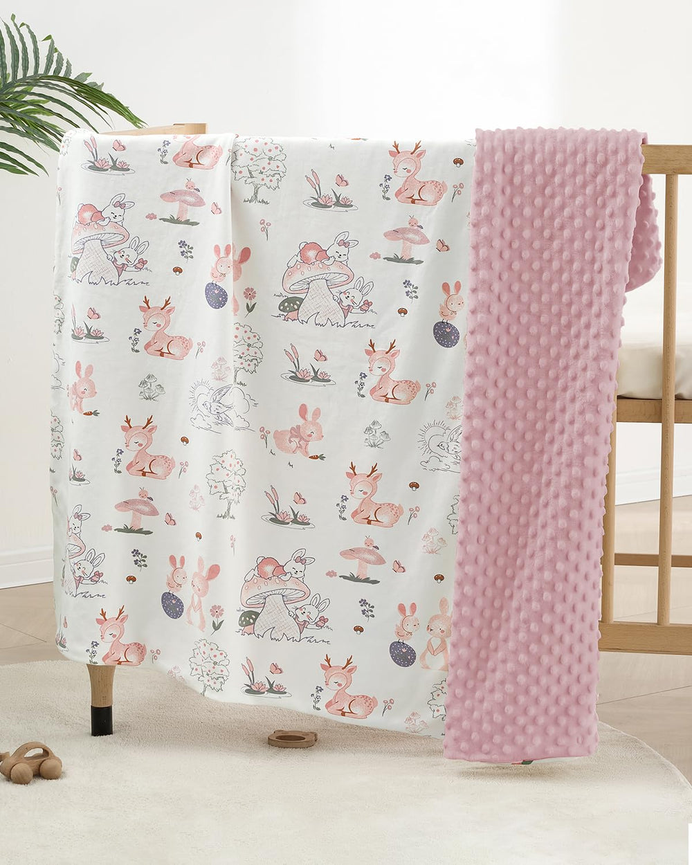 usbettas bunny blanket front cotton print offers gentle warmth and soft texture for naps