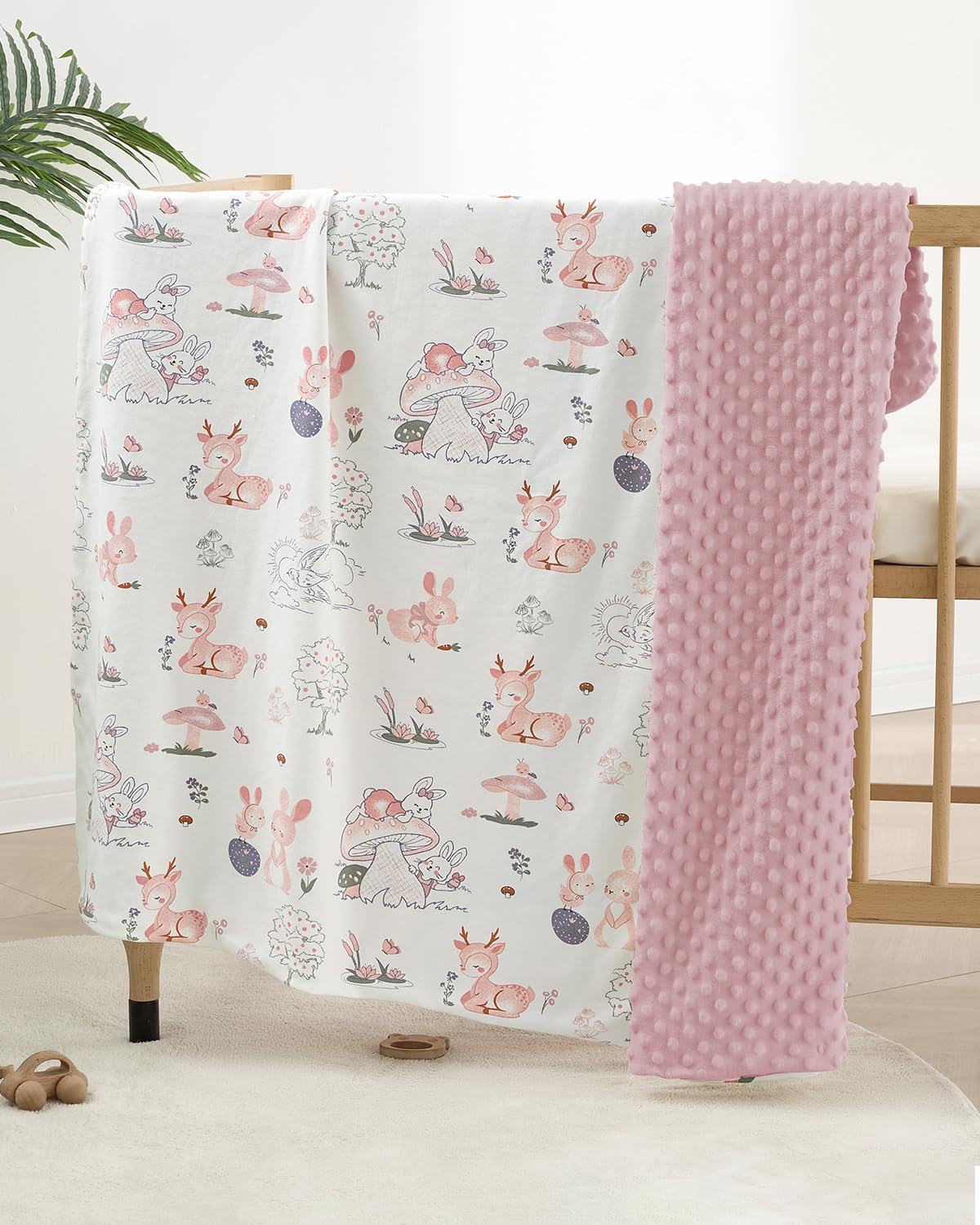 usbettas bunny blanket front cotton print offers gentle warmth and soft texture for naps