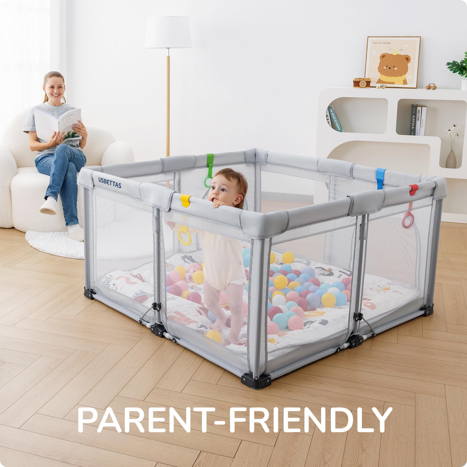 Usbettas foldable playpen lightweight and easy to travel with.
