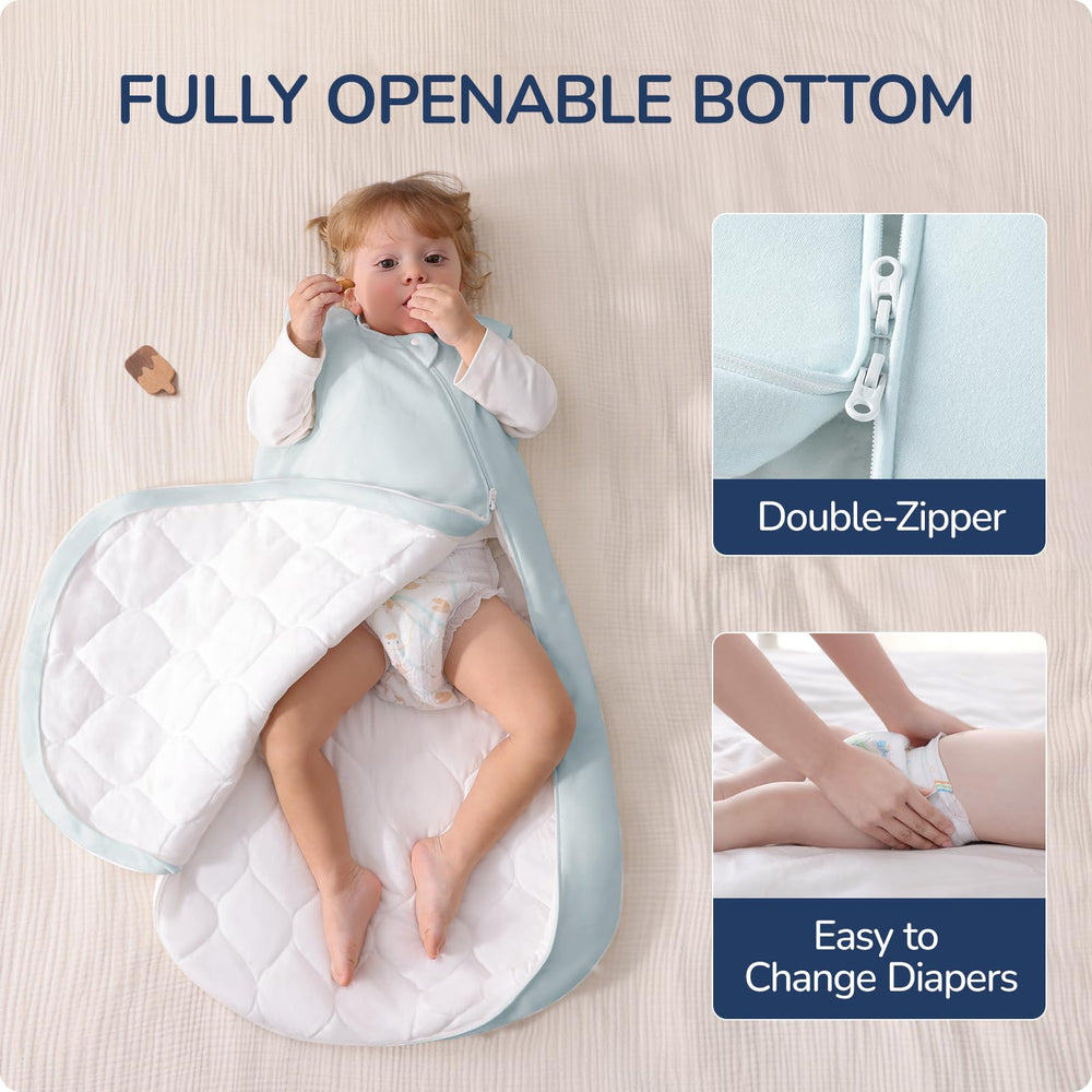 usbettas sleep sack wide hem design supports leg movement and diapering