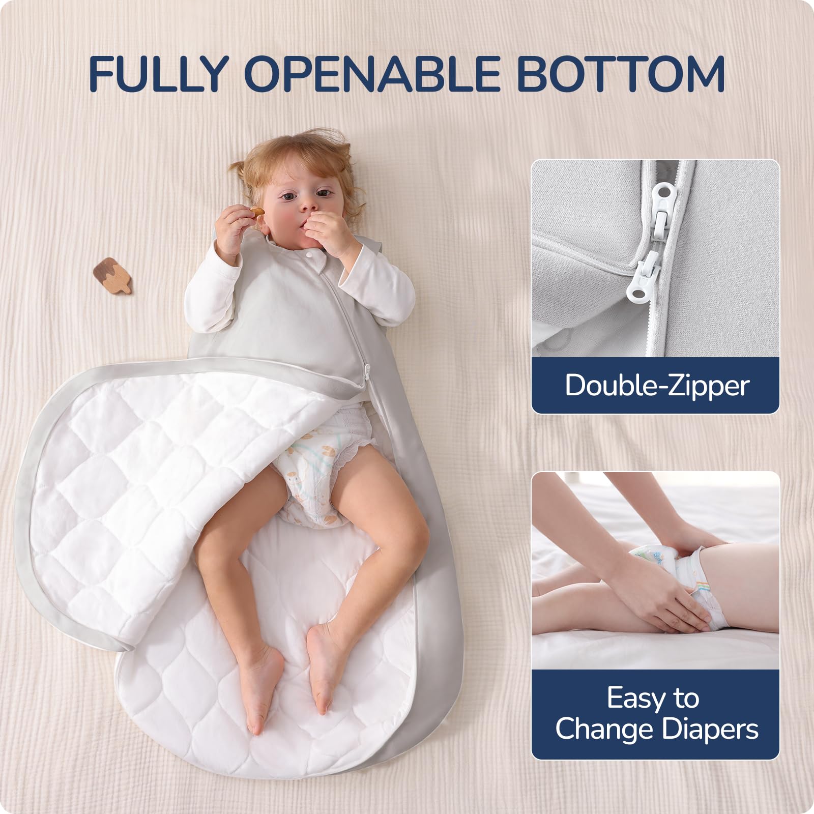 Usbettas supersoft cotton close-up, breathable fabric for baby comfort.