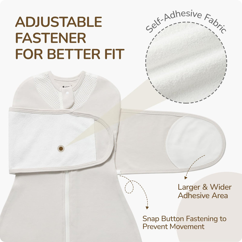 usbettas swaddle 3-way adjustable for arms-in or arms-out transitions