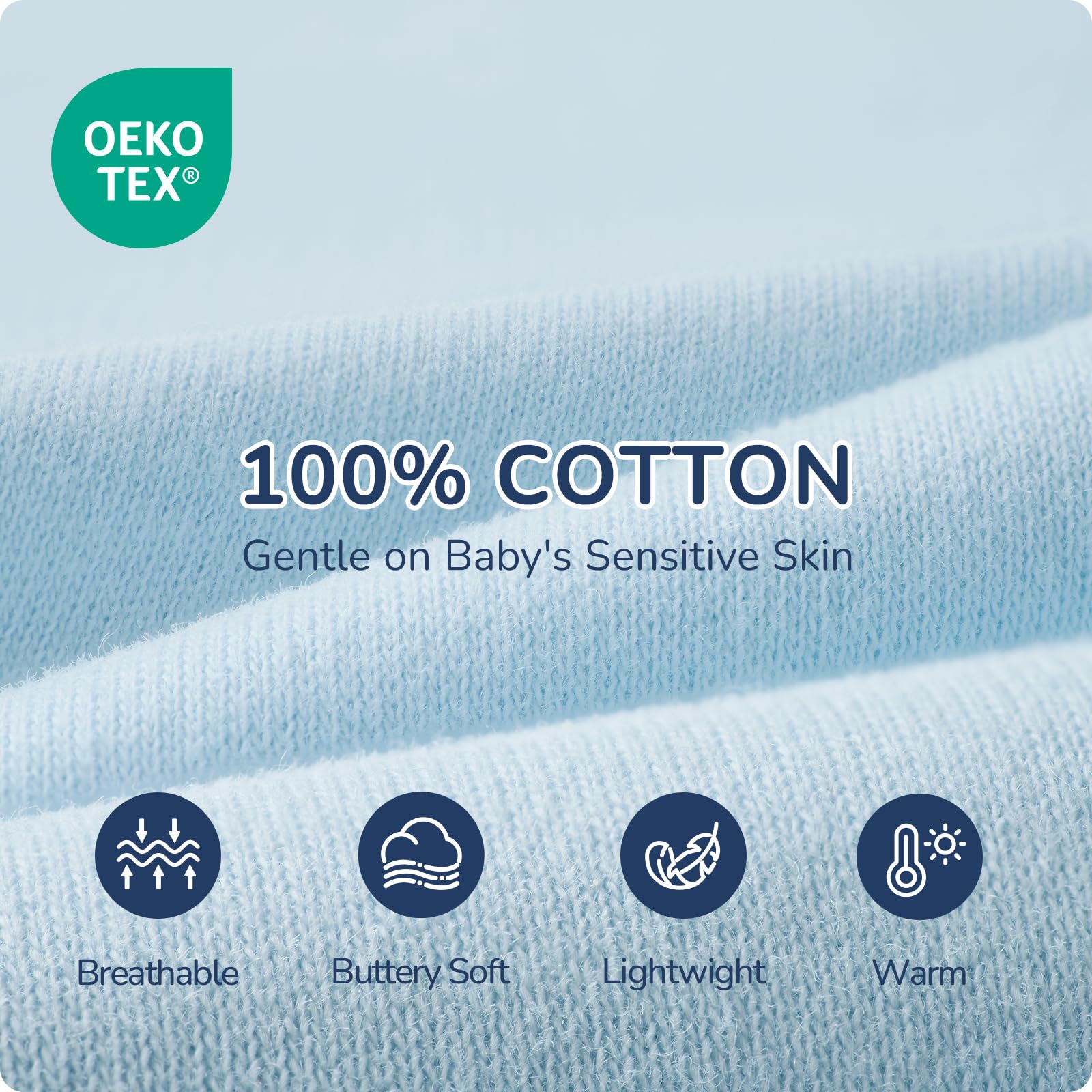usbettas swaddle with 100 percent cotton fabric keeps baby cool and comfortable.