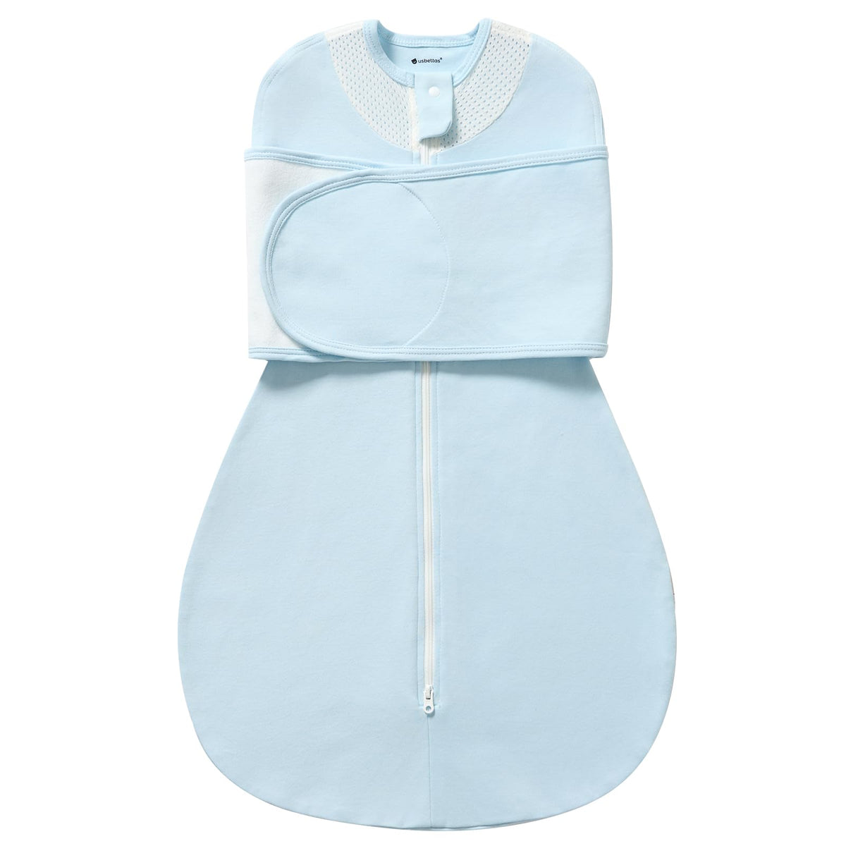 usbettas swaddle with breathable mesh design promotes airflow for safer sleep.