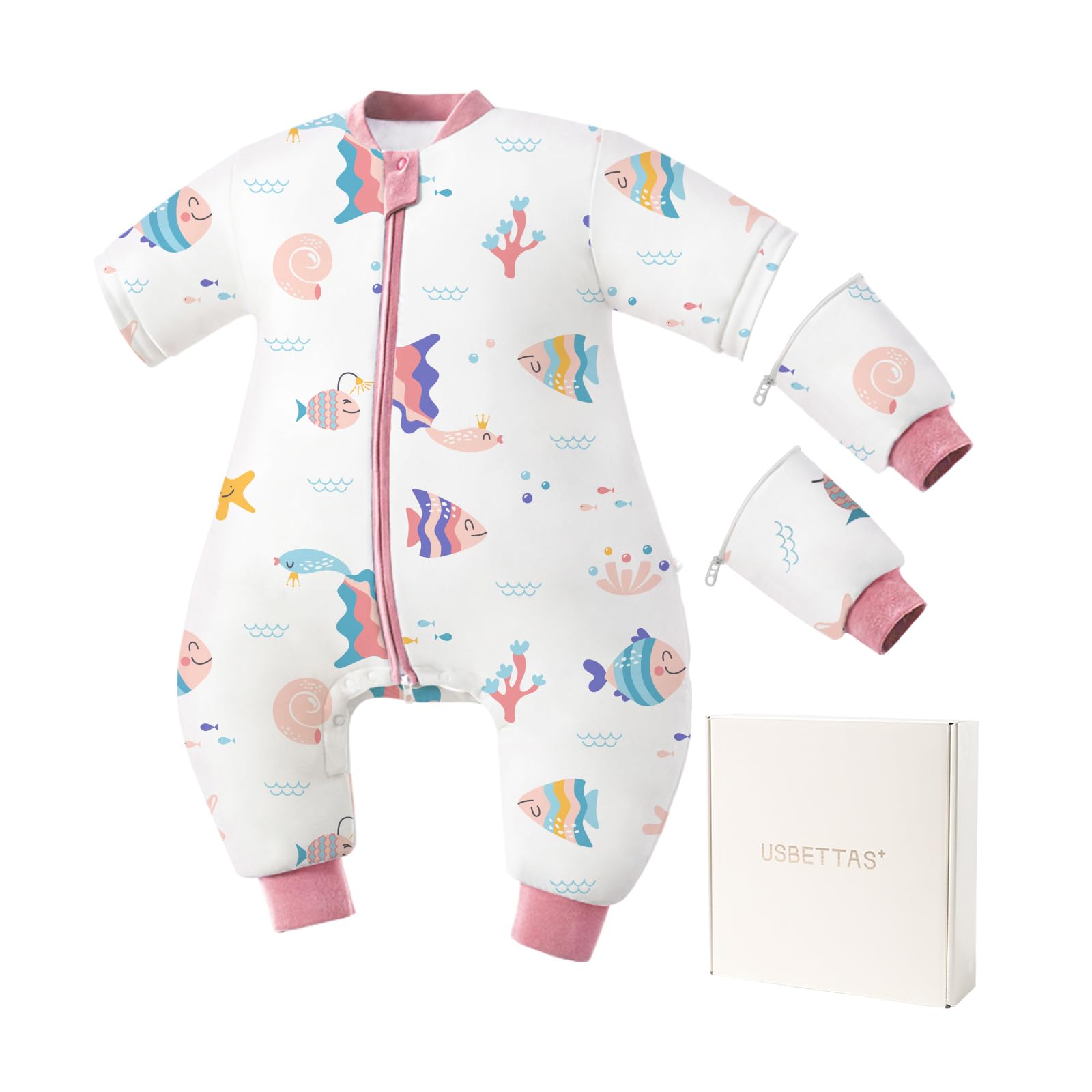 usbettas Toddler Sleep Sack with Feet in 1.0 TOG keeps baby cozy overnight.