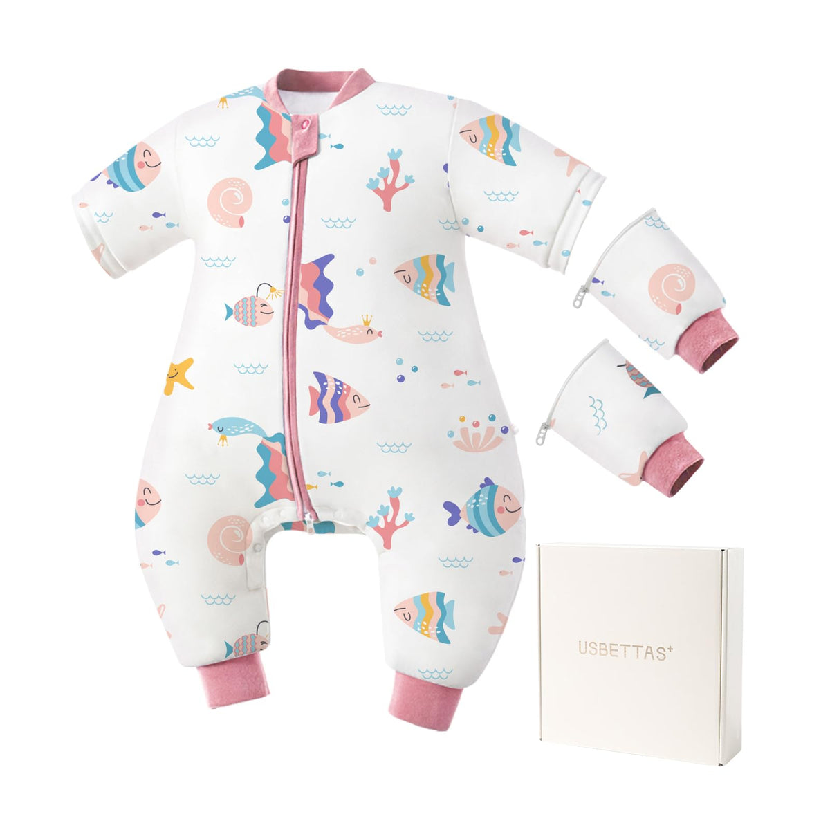 usbettas Toddler Sleep Sack with Feet in 1.0 TOG keeps baby cozy overnight.