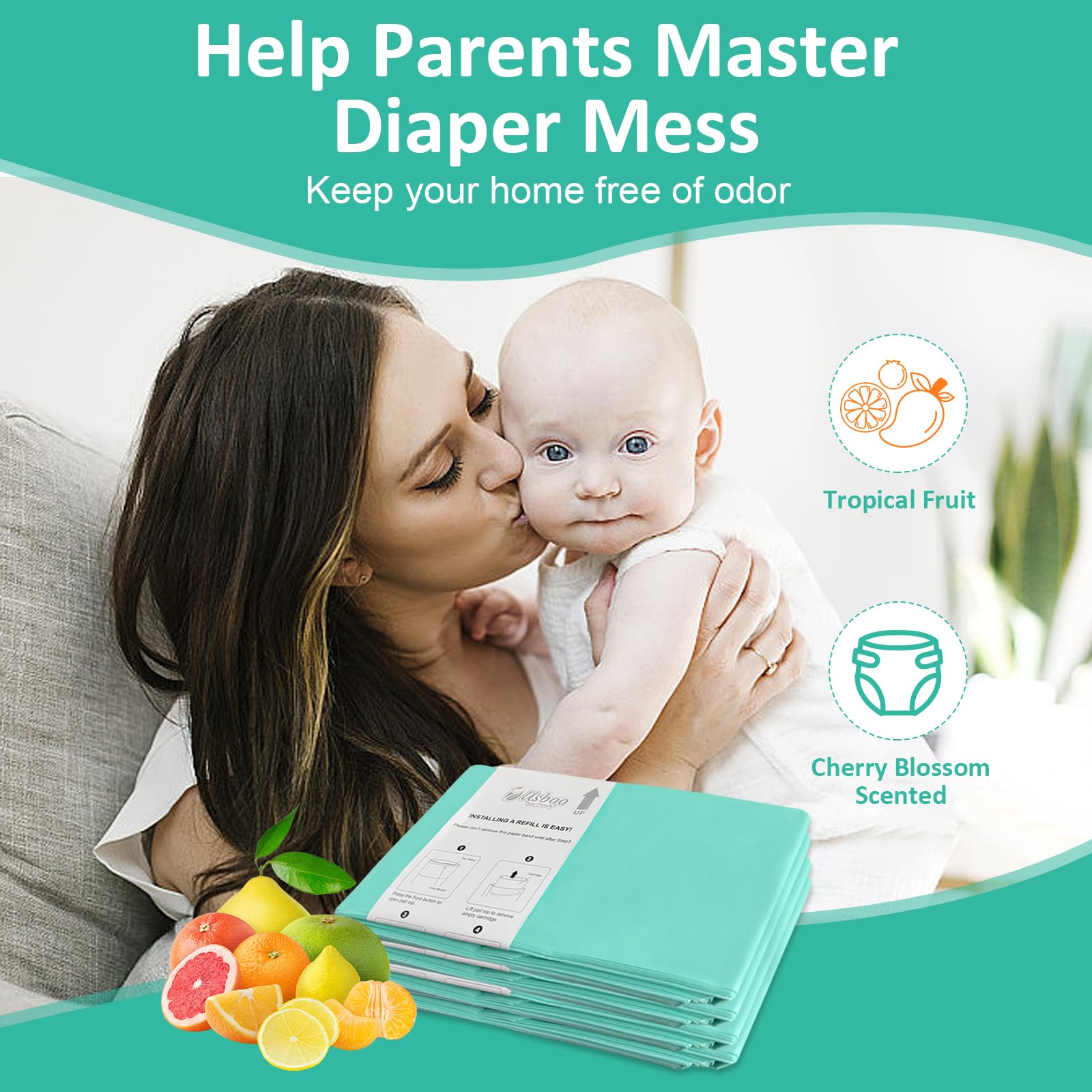USBOO biodegradable diaper pail bags with EPI technology for eco friendly disposal