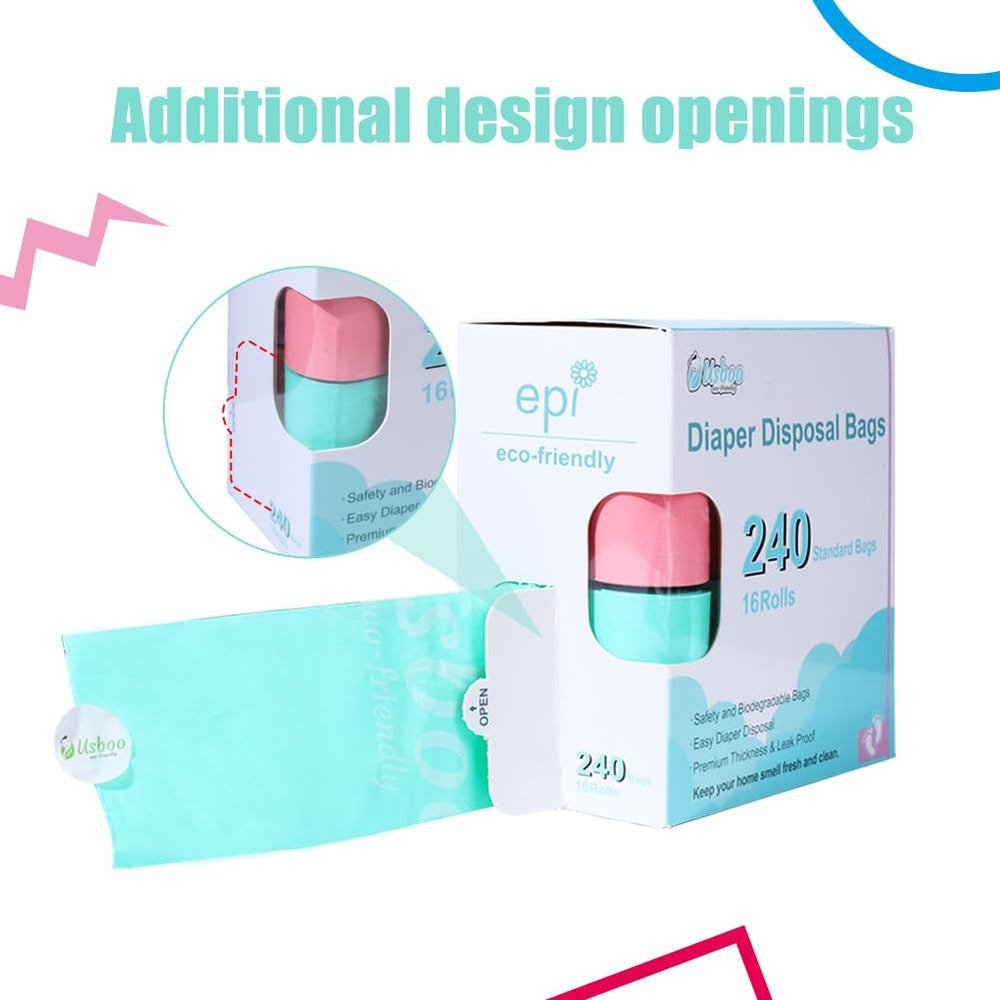 USBOO unscented bags trap odors during diaper changes