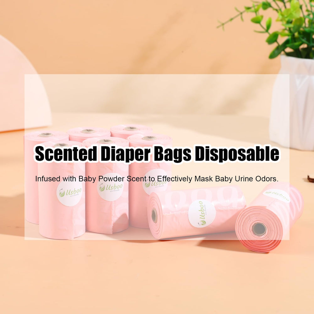 Versatile USBOO bags for diaper disposal and travel cleanup