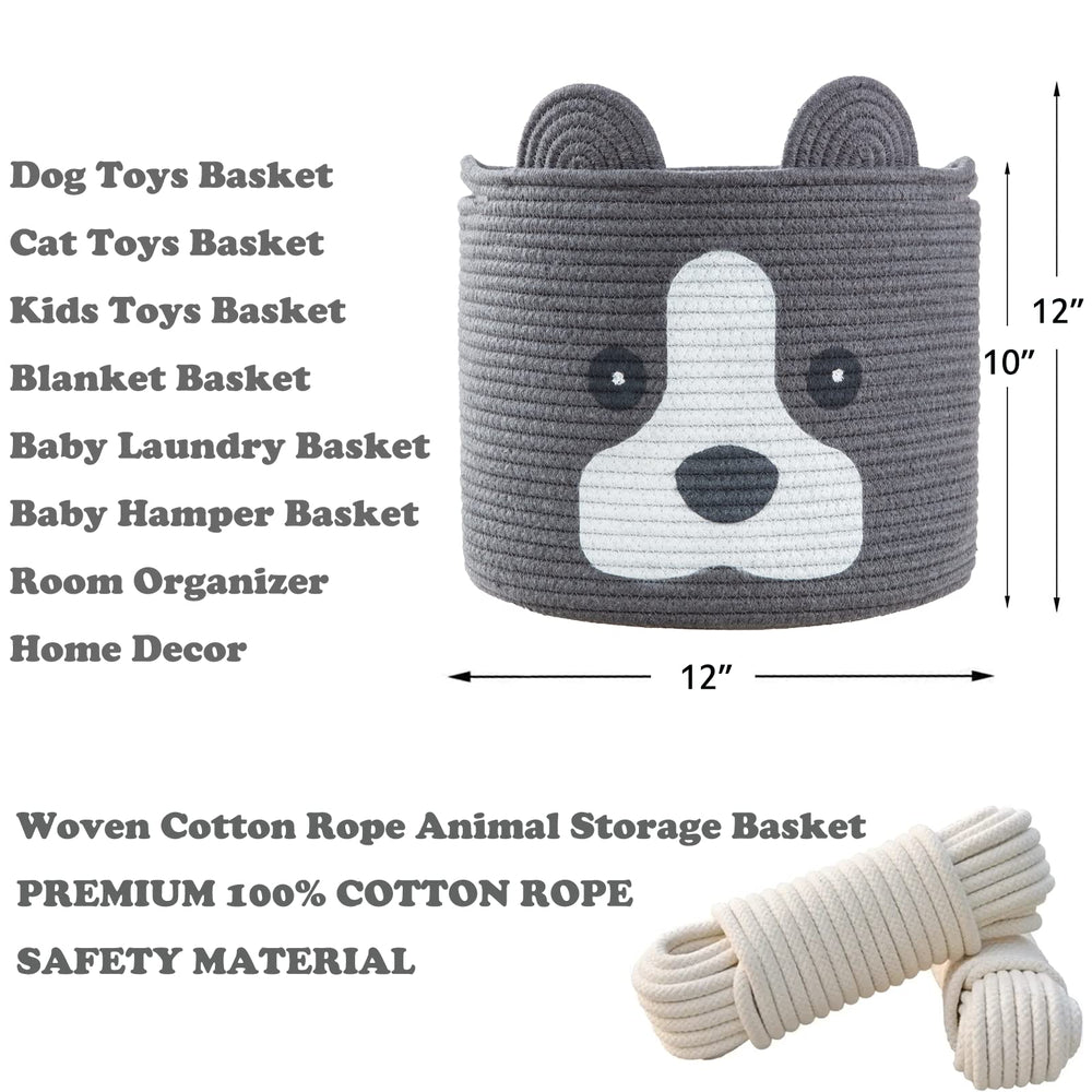 Ushang Pet 12-inch storage basket size for blankets and clothes