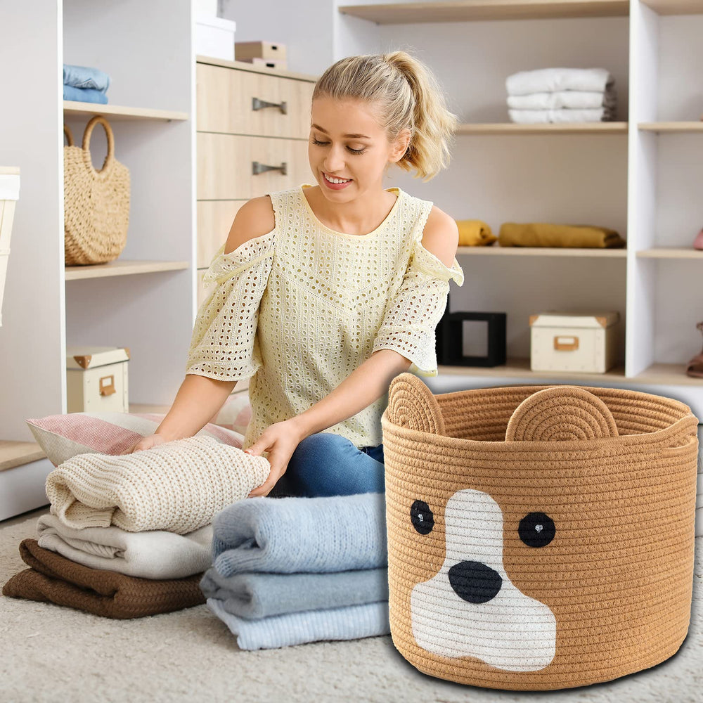 Ushang Pet cotton rope storage basket, soft touch and chemical-free for family use.