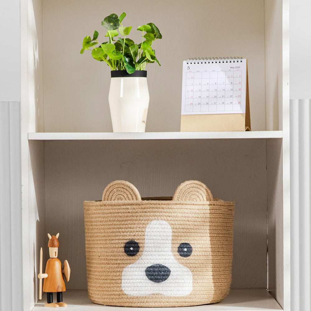 Ushang Pet dog ears decorative basket, playful design adds character to any room.