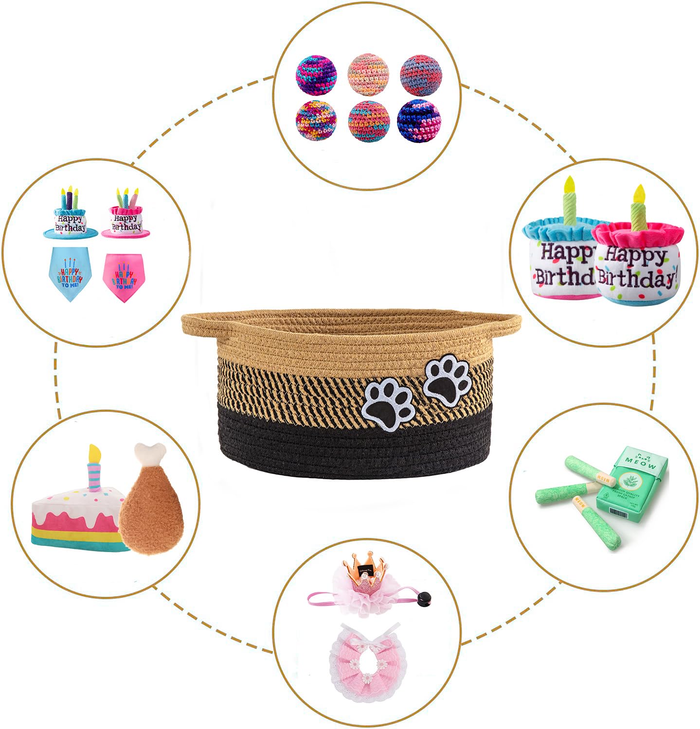 Ushang Pet gift-worthy basket for housewarmings and baby showers.
