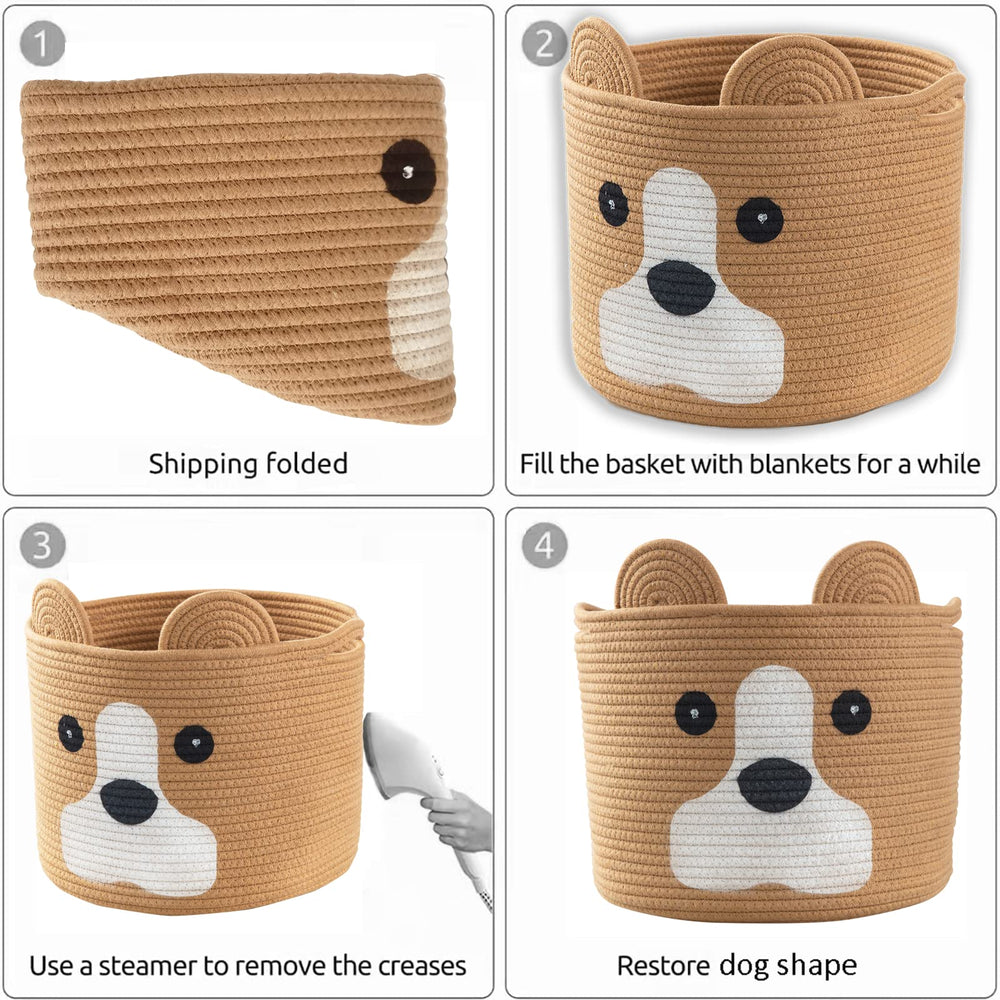 Ushang Pet easy-carry storage bin with long handles for one or two-handed lift.